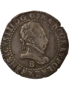 Henri III Au Col plat 1/2 franc Argent 1587 B Rouen 2