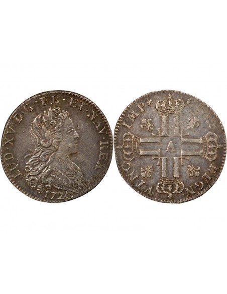 Louis XV 1 petit louis Argent 1720 A - Paris