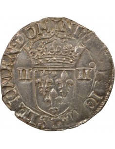 Charles IX Croix de Face 1/4 écu Argent 1590 T Nantes 2