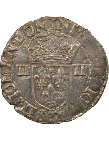 Charles IX Croix de Face 1/4 écu Argent 1590 T Nantes