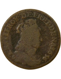 Louis XIV 2e Type 1 liard Cuivre 1656 C Caen 2