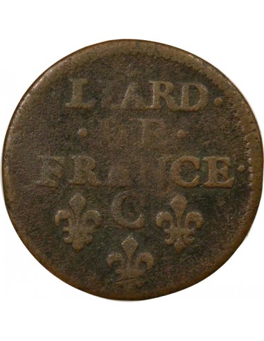 Louis XIV 2e Type 1 liard Cuivre 1656 C Caen