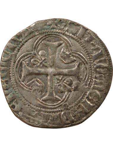 Charles VII A la Couronne 1 blanc Billon 1456-1461 H La Rochelle