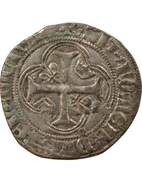 Charles VII A la Couronne 1 blanc Billon 1456-1461 H La Rochelle