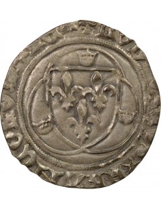 Louis XI A la Couronne 1 blanc Billon 1461-1475 E Tours 2