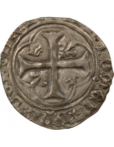 Louis XI A la Couronne 1 blanc Billon 1461-1475 E Tours