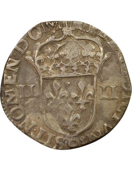 Roi de Navarre et de France 2e Type 1/4 écu Argent 1607 9 Rennes