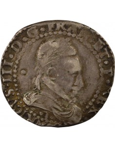 Henri III Au Col plat 1/2 franc Argent 1587 I Limoges 2