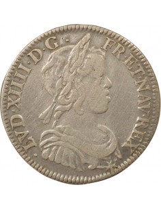 Louis XIV A la Mèche Courte 1/4 écu Argent 1645 A - Paris 2