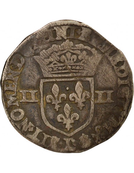 Roi de Navarre et de France 2e Type 1/4 écu Argent 1592 L Bayonne