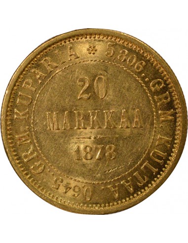 Finlande Sous Occupation Russe 20 markkaa Or 1878 Helsinki