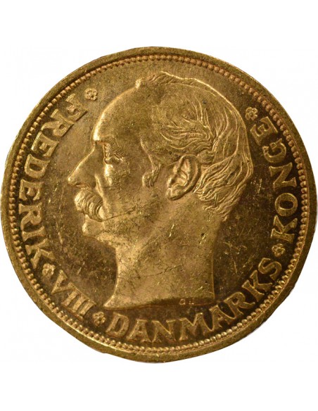 Danemark Frédéric VIII 20 kroner Or 1909 Copenhague