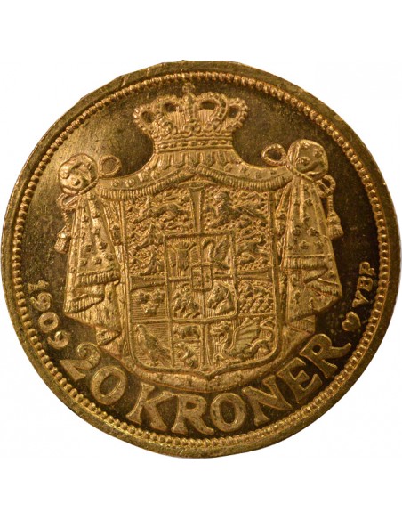 Danemark Frédéric VIII 20 kroner Or 1909 Copenhague