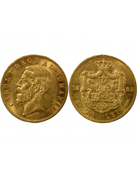 Roumanie 20 lei Or 1883-1884 B Bucarest