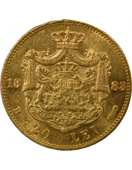 Roumanie 20 lei Or 1883-1884 B Bucarest