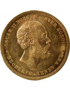 Norvège Oscar II 20 kroner Or 1902 Kongsberg 2