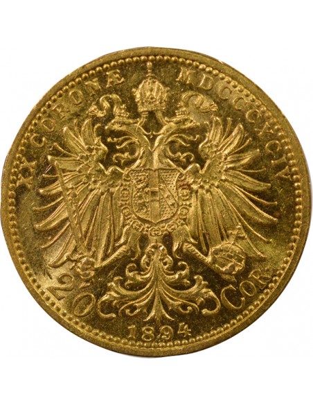 Roi de Hongrie 20 korona Or 1894 B Kremnitz