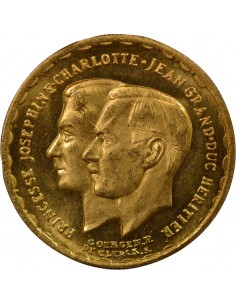 Luxembourg Charlotte Mariage Princier 20 francs Or 1953 2
