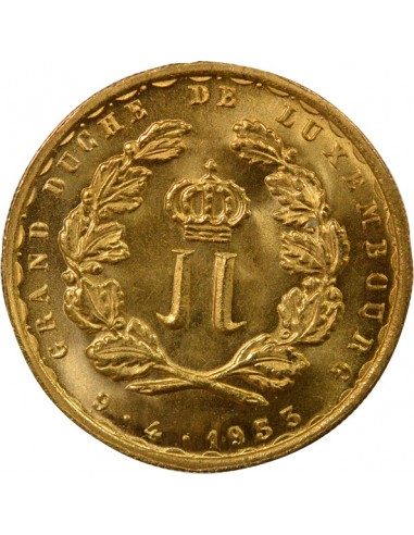 Luxembourg Charlotte Mariage Princier 20 francs Or 1953