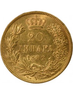 Serbie 20 dinara Or 1882 A Vienne 2