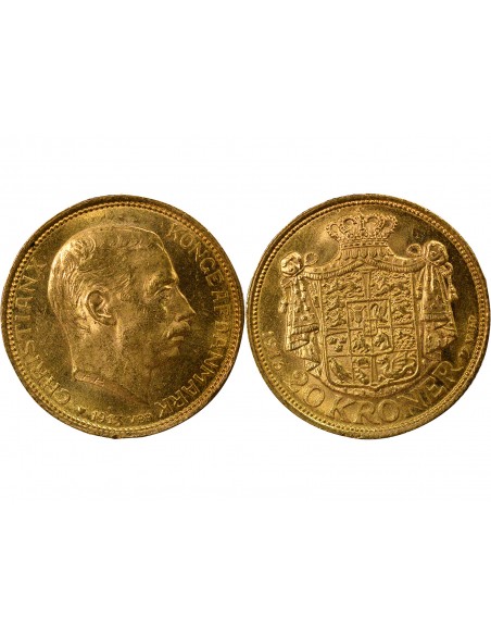 Danemark Frédéric VIII 20 kroner Or 1913 Copenhague