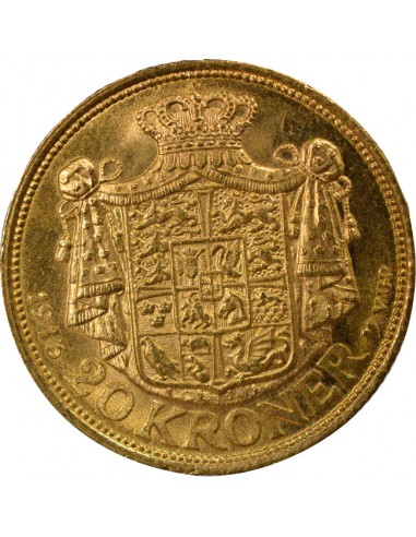 Danemark Frédéric VIII 20 kroner Or 1913 Copenhague