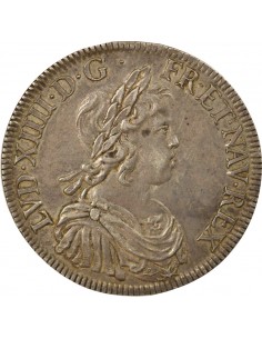 Louis XIV A la Mèche Courte 1 écu Argent 1644 A - Paris 2