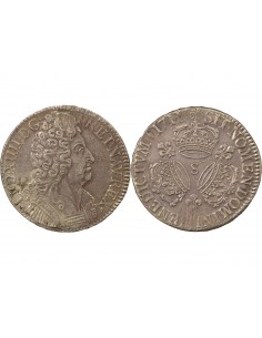 Louis XIV Aux Trois Couronnes 1 écu Argent 1711 S Reims