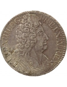 Louis XIV Aux Trois Couronnes 1 écu Argent 1711 S Reims 2