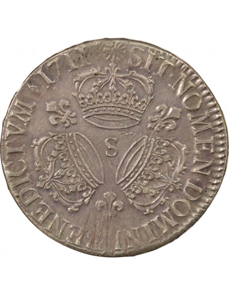 Louis XIV Aux Trois Couronnes 1 écu Argent 1711 S Reims