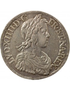 Louis XIV A la Mèche Longue 1 écu Argent 1650 K Bordeaux 2