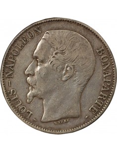 Bonaparte Charles Louis Napoléon (Napoléon III) Tête nue 5 francs Argent 1852 A - Paris 2