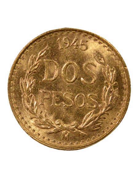 Mexique Refrappe (1951-1972) 2 pesos Or 1945 (1951-1972) Mo Mexico City