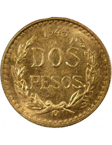 Mexique Refrappe (1951-1972) 2 pesos Or 1945 (1951-1972) Mo Mexico City