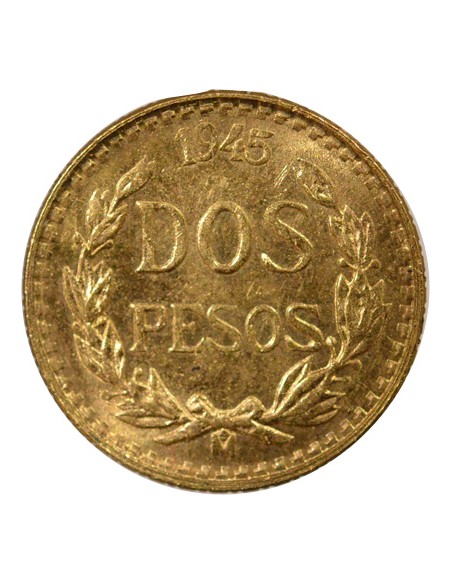 Mexique Refrappe (1951-1972) 2 pesos Or 1945 (1951-1972) Mo Mexico City