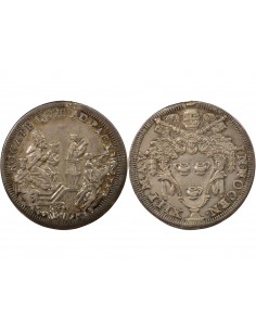 Etat Pontifical Pape Innocent XII 1 testone Argent 1695 R Rome