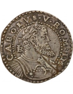 Naples Charles Quint Grand Buste 1/2 ducato Argent 1548-1554 Naples 2