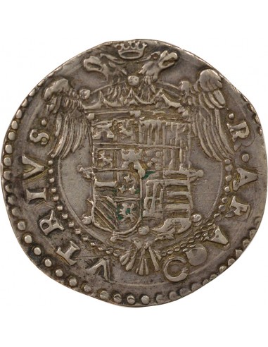 Naples Charles Quint Grand Buste 1/2 ducato Argent 1548-1554 Naples