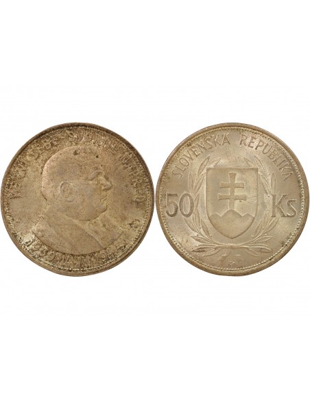 Slovaquie Jozef Tiso 50 korun Argent 1944