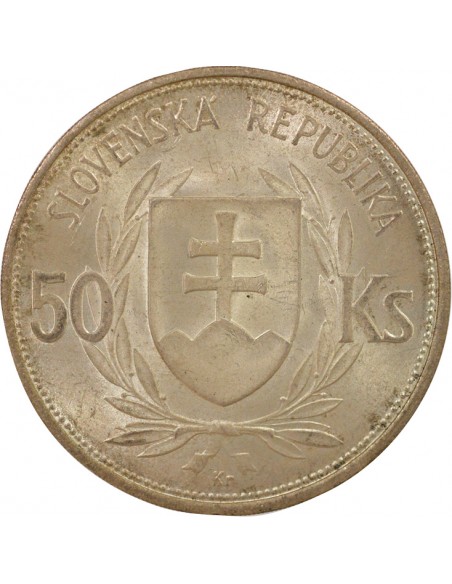 Slovaquie Jozef Tiso 50 korun Argent 1944