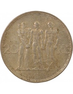 Tchécoslovaquie 20 korun Argent 1934 KB Kremnitz 2