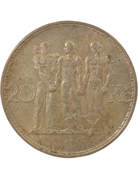 Tchécoslovaquie 20 korun Argent 1934 KB Kremnitz