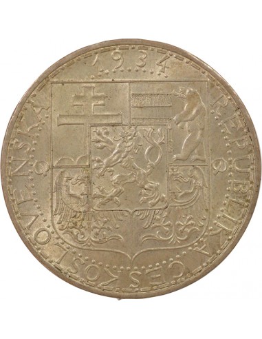 Tchécoslovaquie 20 korun Argent 1934 KB Kremnitz
