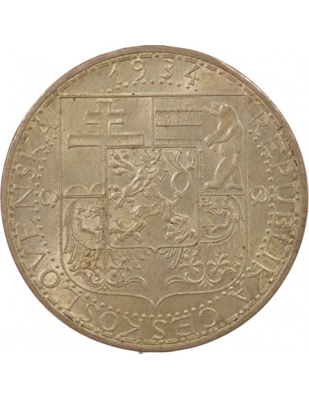 Tchécoslovaquie 20 korun Argent 1934 KB Kremnitz