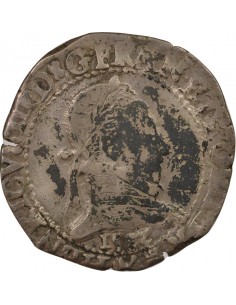 Henri III Au Col plat 1 franc Argent 1582 K Bordeaux 2
