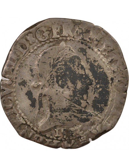 Henri III Au Col plat 1 franc Argent 1582 K Bordeaux