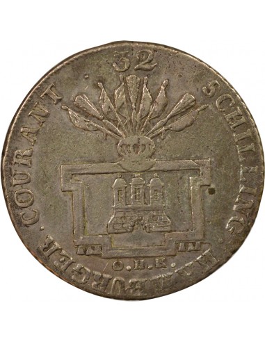 Etats Allemands François II du Saint-Empire 32 schilling Argent 1796 J Hambourg