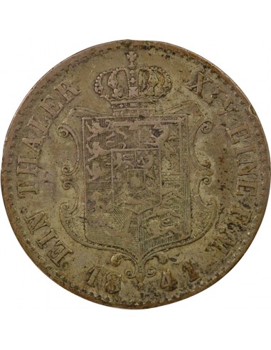 Hanovre Ernest August Ier 1 thaler Argent 1841 J Hambourg