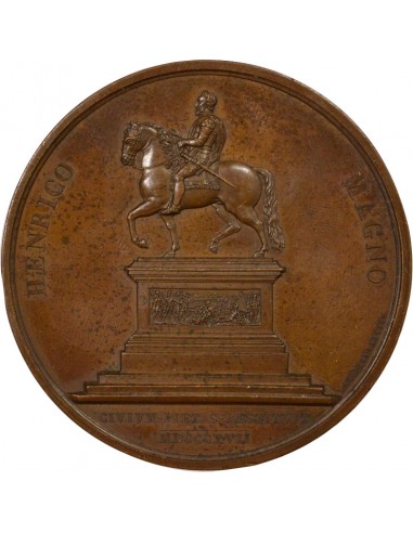 Louis XVIII Statue Equestre de Henri IV Jeton Cuivre 1817