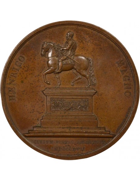 Louis XVIII Statue Equestre de Henri IV Jeton Cuivre 1817